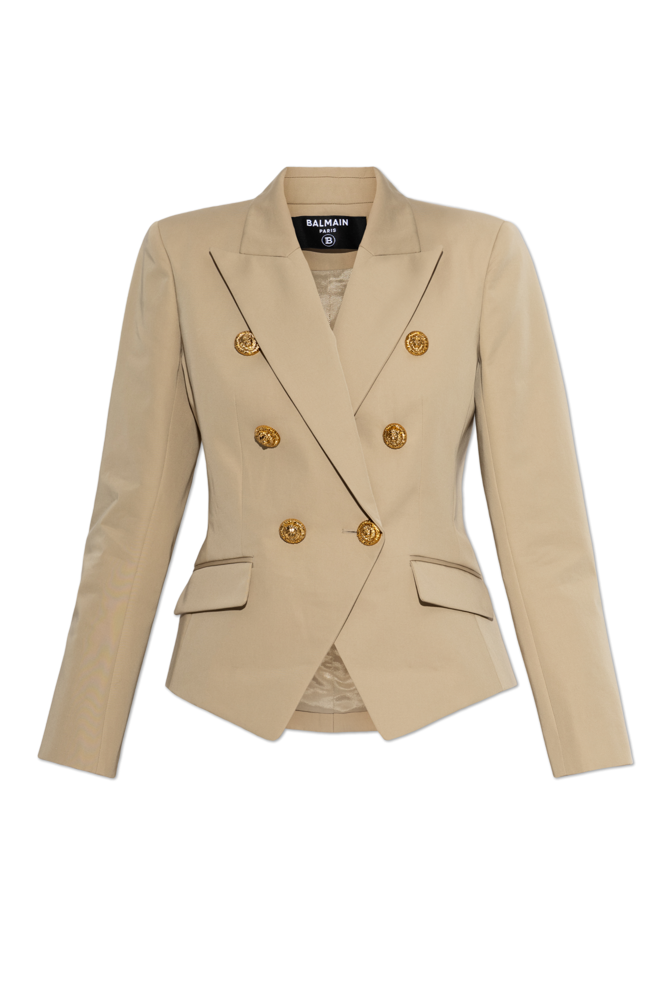 値下げ！BALMAIN ベージュ レザージャケット L.L. Balmain Double-breasted blazer | Women's | Vitkac